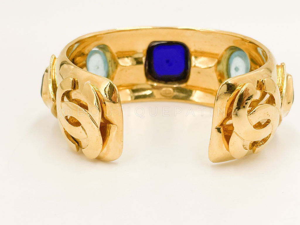 Rare Chanel Vintage 97P Jeweled Gripoix Cuff Bracelet