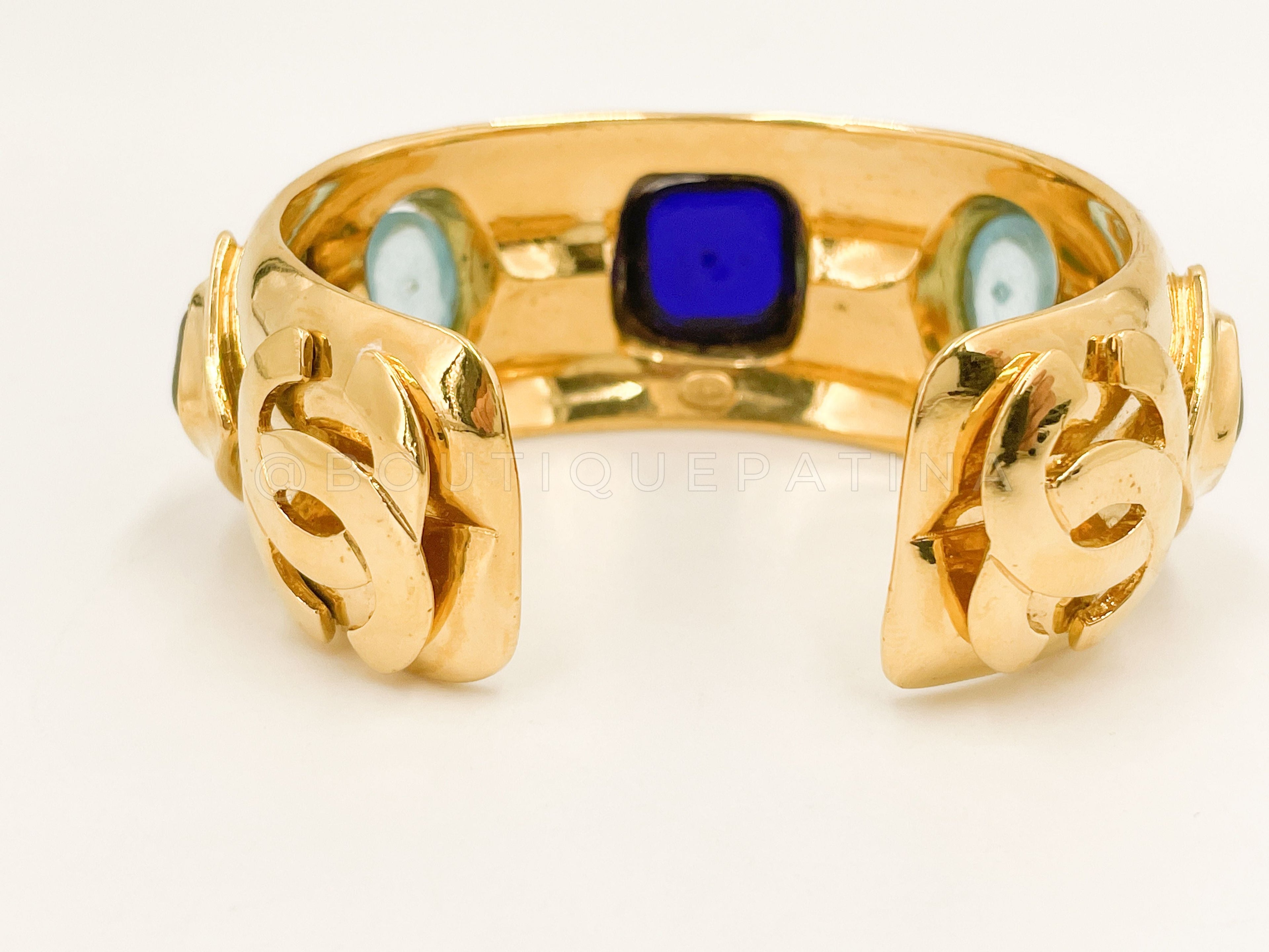 Rare Chanel Vintage 97P Jeweled Gripoix Cuff Bracelet