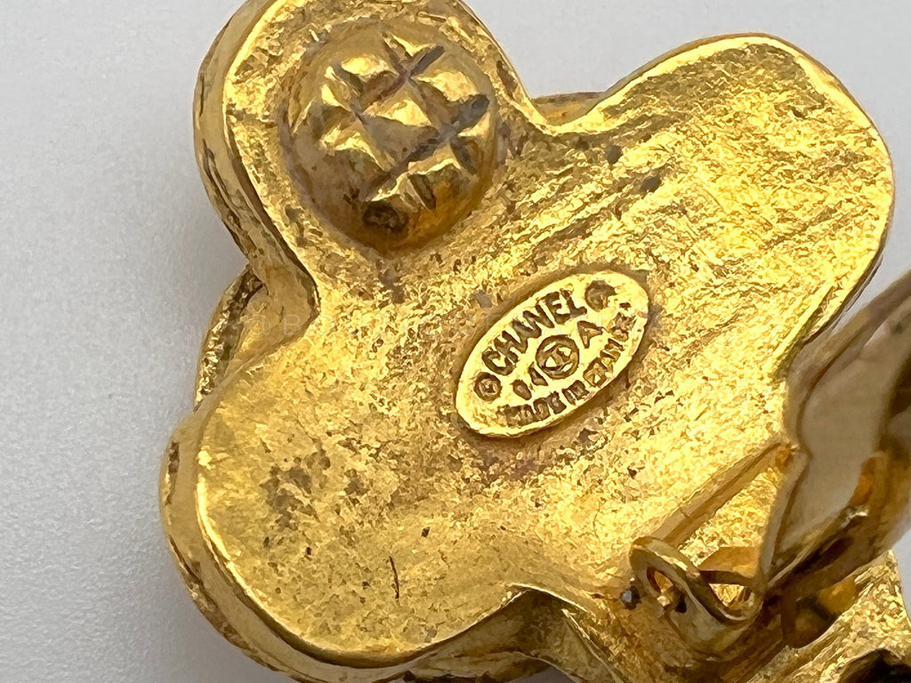 Chanel Vintage Rare 94A Tassel Clover Earrings