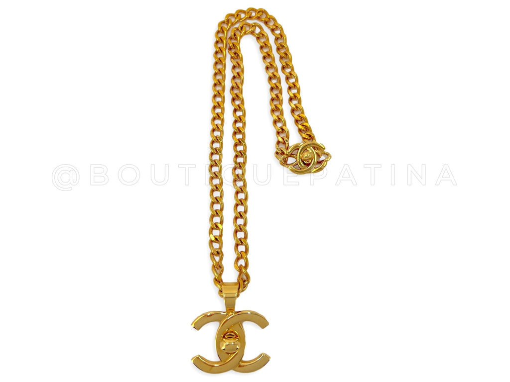 Chanel Vintage 97P Medium Double Turnlock Chain Necklace