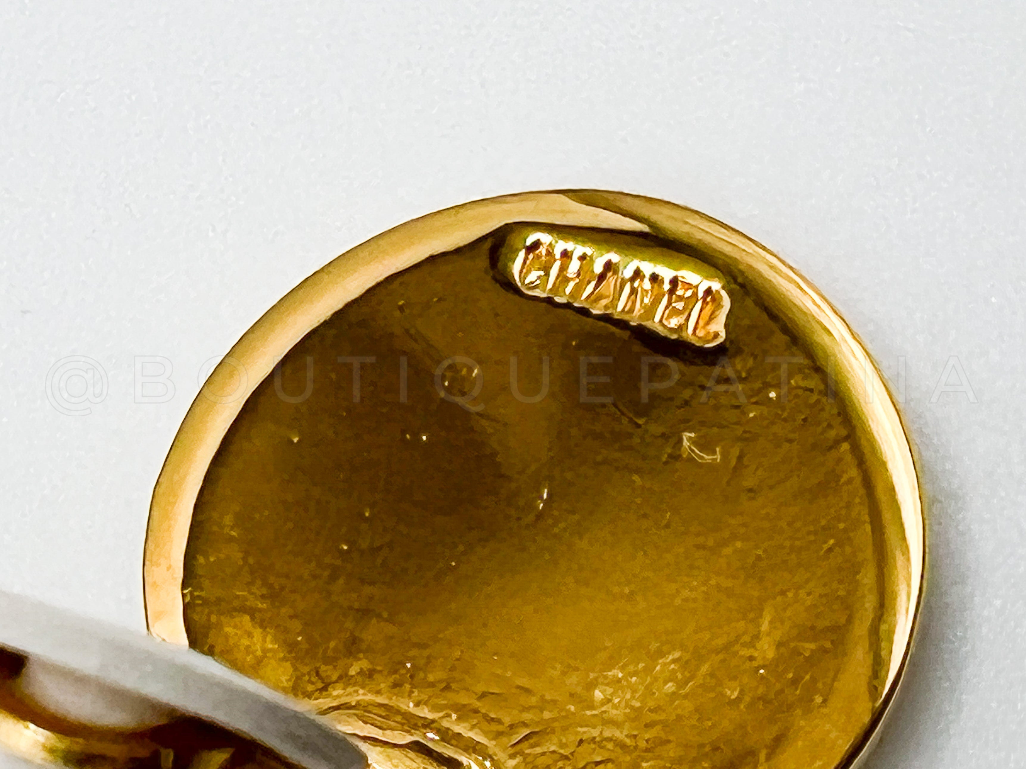 Chanel 80s Vintage Large Hoop Dangle CC Statement Earrings IRI