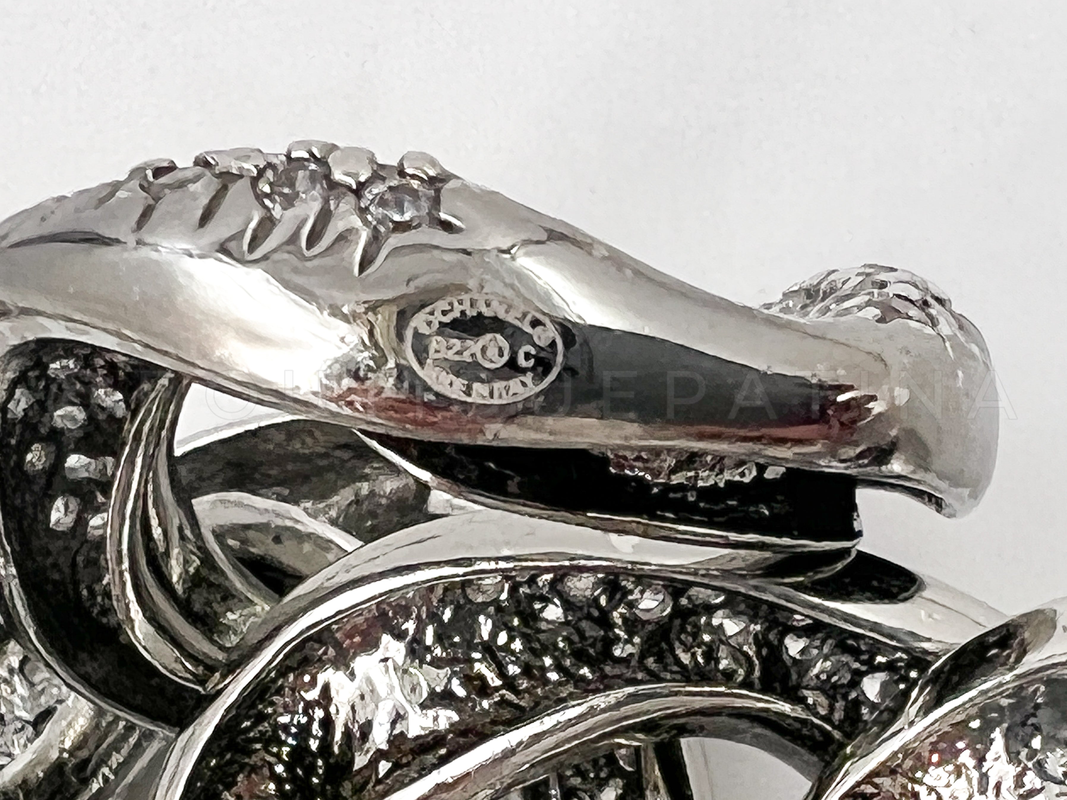 Rare Chanel 22C Strass Covered Chunky Chain Choker Silver Crystal Necklace FGO