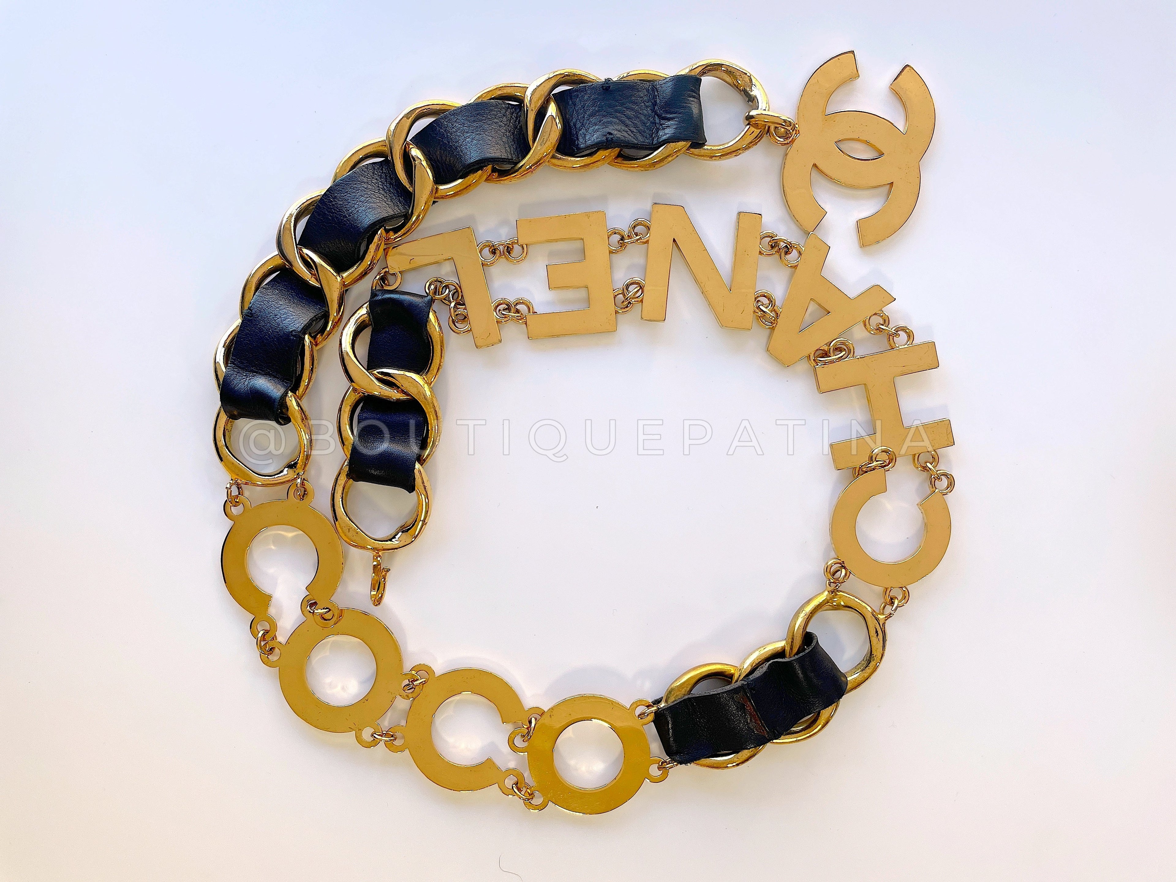 Chanel Vintage 93P Large Letter Logo Belt Necklace YQ8