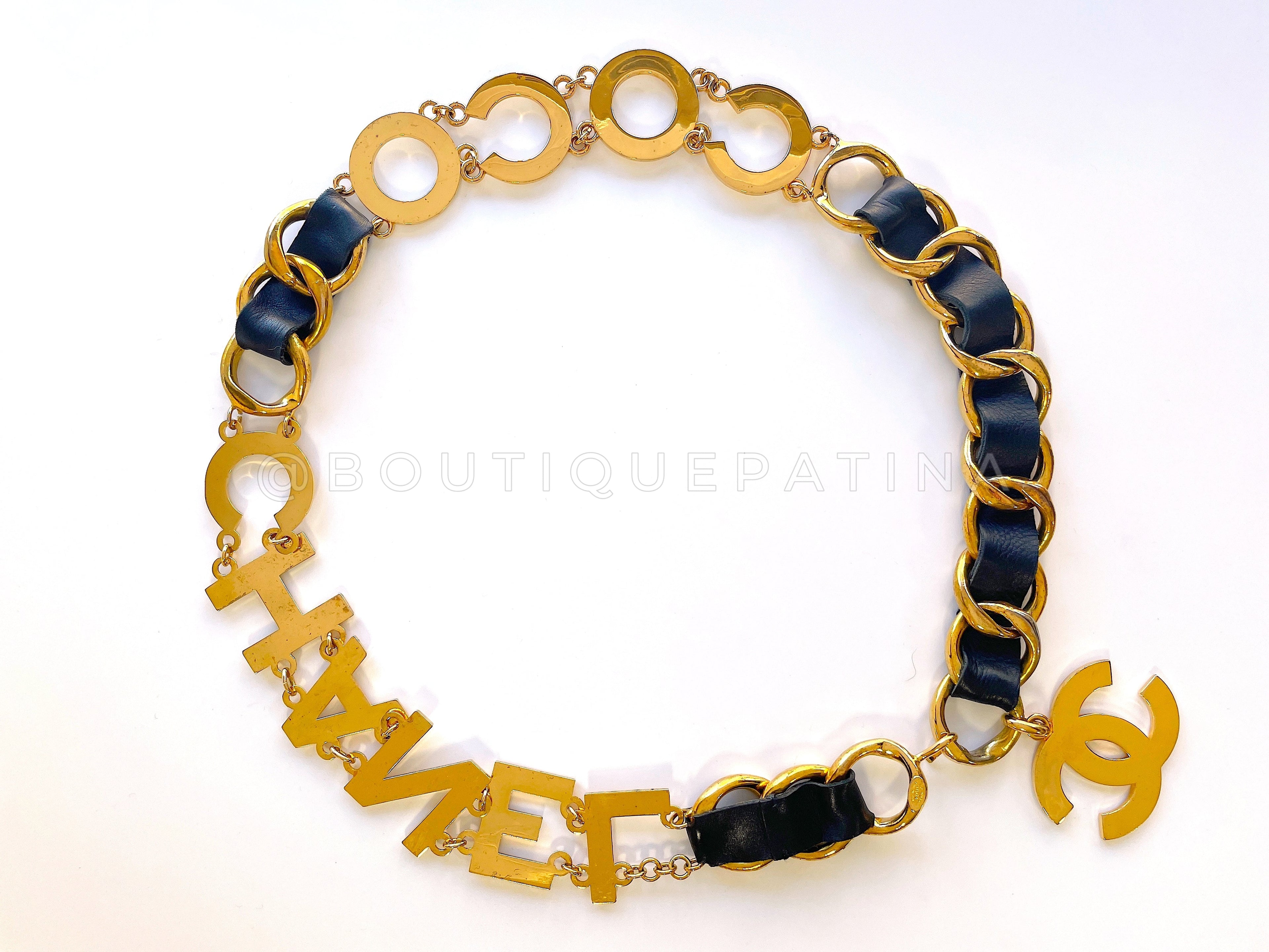 Chanel Vintage 93P Large Letter Logo Belt Necklace YQ8