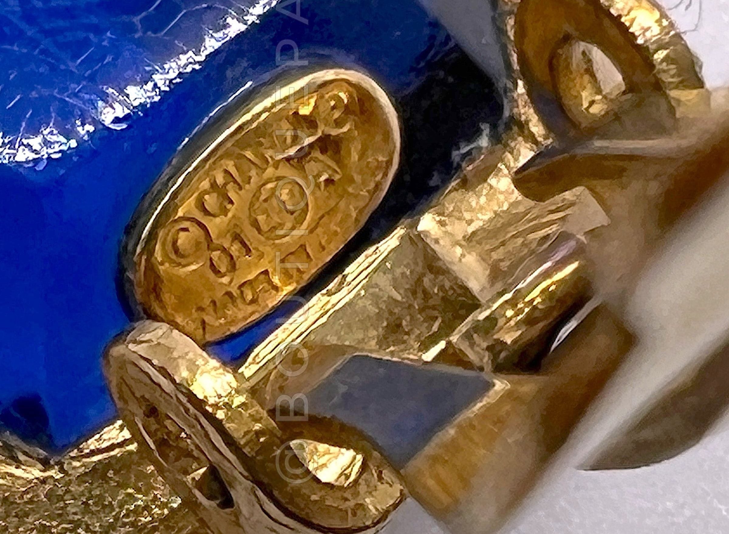 Chanel 01A Vintage Blue Crystal Glass Prong CC Stud Earrings