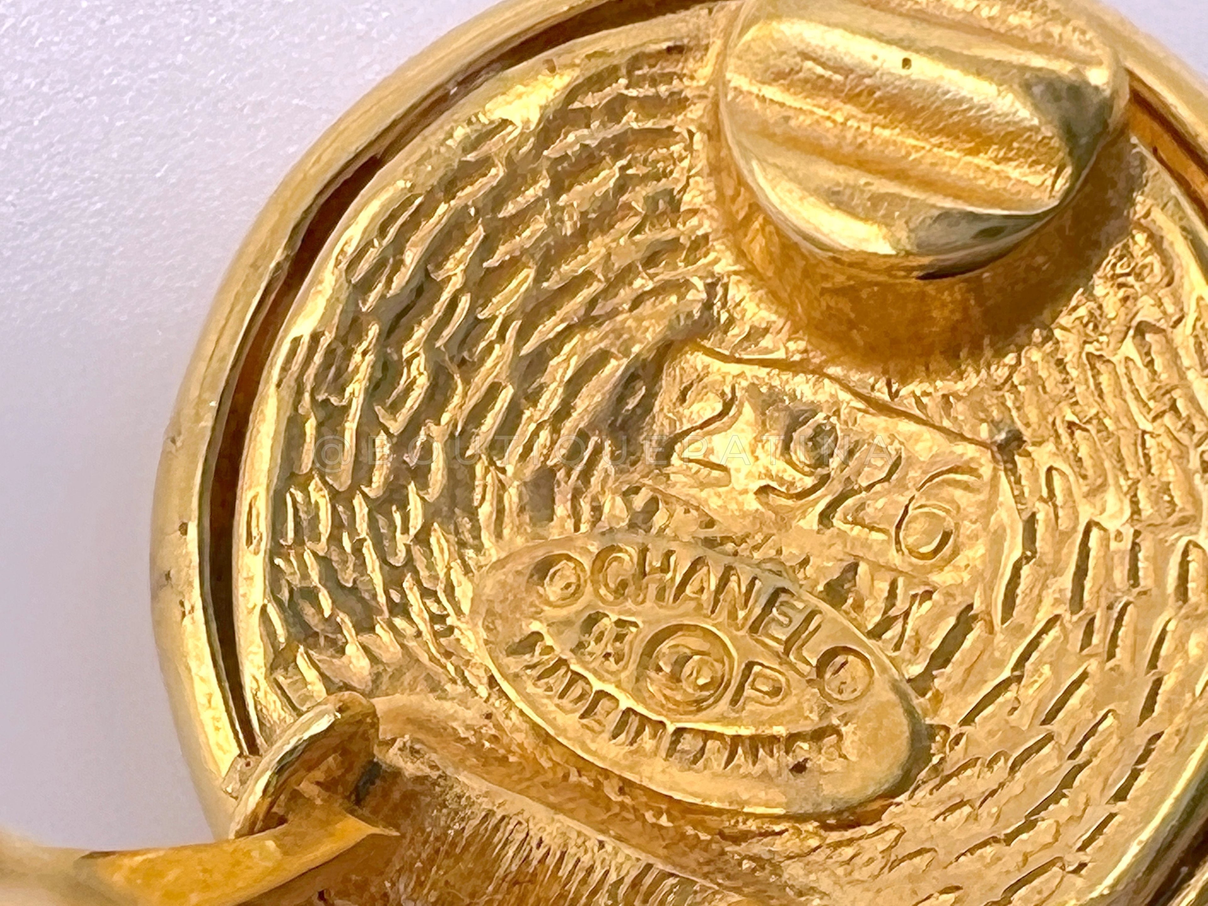 Chanel 93P Vintage Encircled CC Drop Earrings