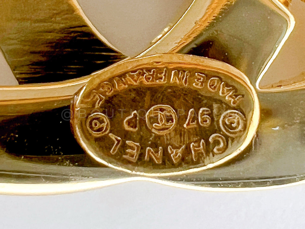 Chanel 97P Vintage Crystal CC Turnlock Chain Bracelet 24k GHW