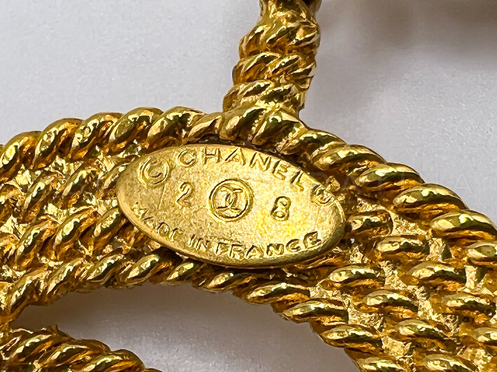 Chanel Vintage Collection 28 Rope Weave CC Drop Statement Earrings H1P