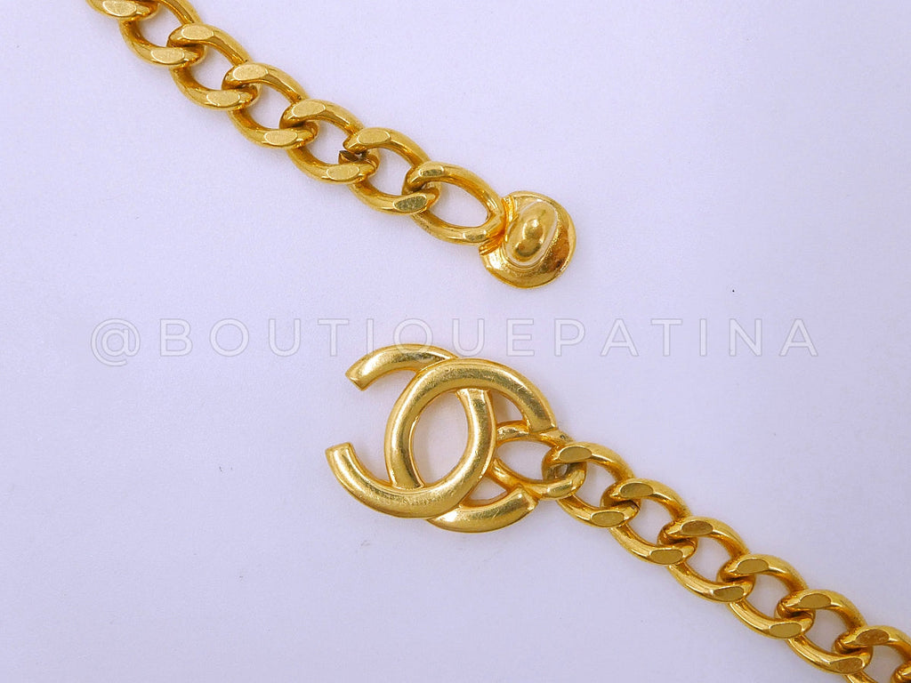 Chanel 97P Vintage Encircled CC Turnlock Necklace 24k GHW 4MK