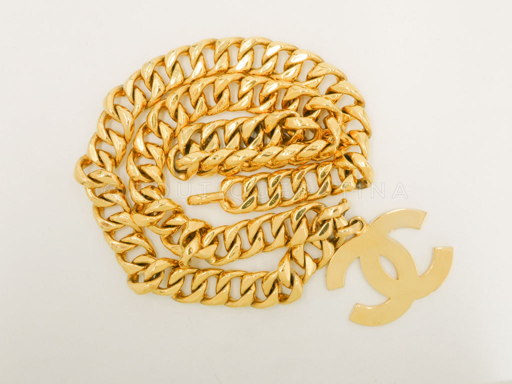 Chanel Vintage Iconic Collection 28 Chunky Chain Logo Necklace Belt Runway 4UX