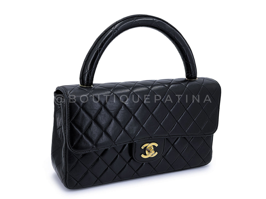 Chanel Vintage Kelly Set Parent Child Bag 1994 Black Flap 24k GHW