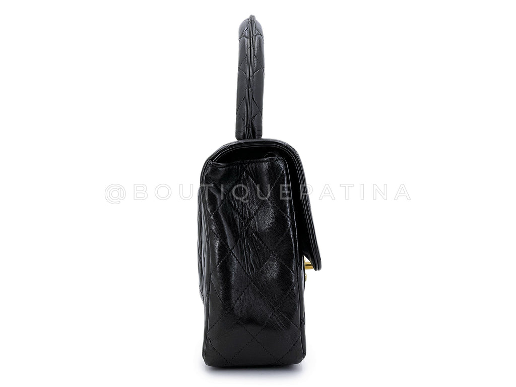 Chanel Vintage Kelly Set Parent Child Bag 1994 Black Flap 24k GHW