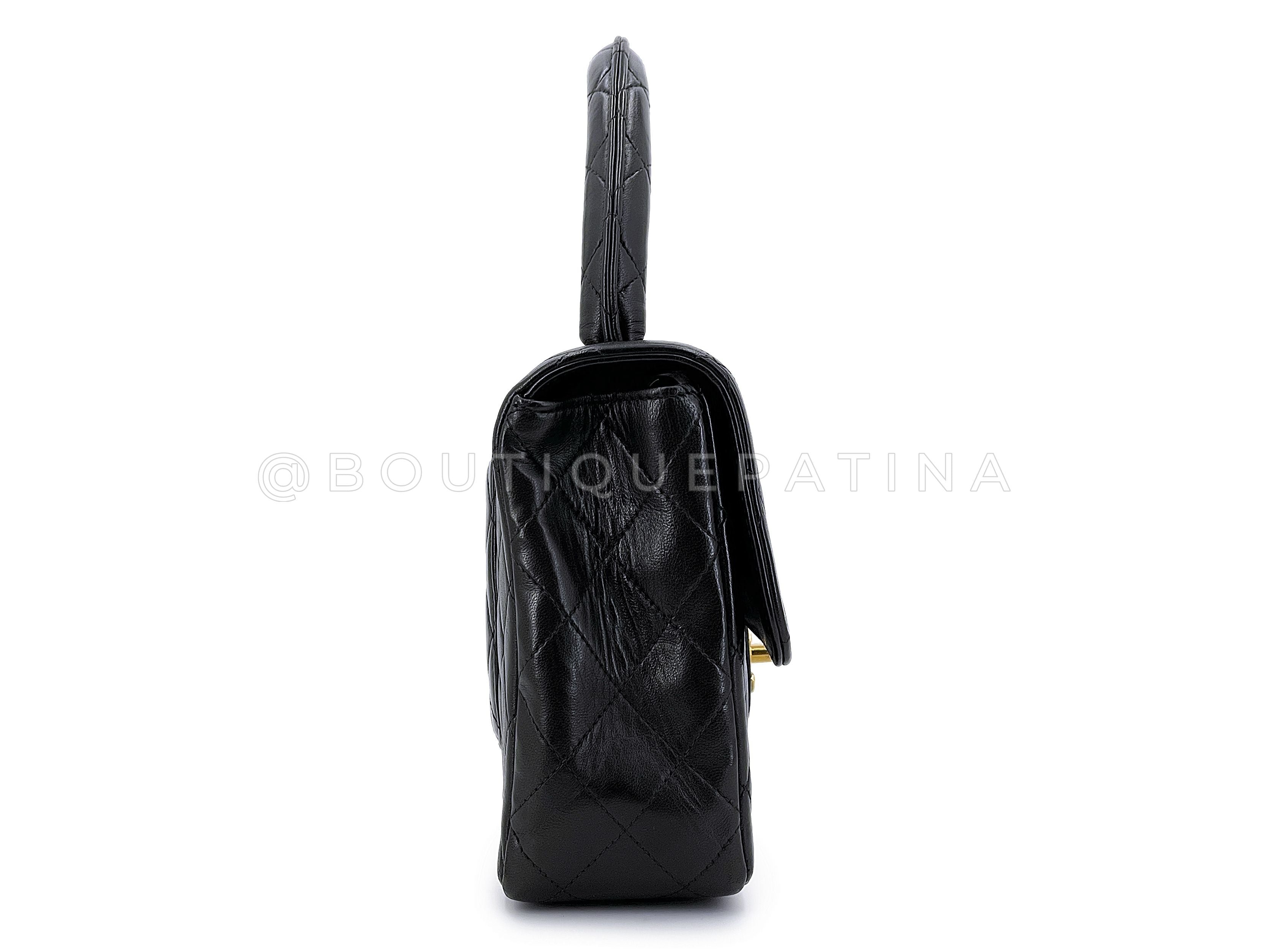 Chanel Vintage Kelly Set Parent Child Bag 1994 Black Flap 24k GHW