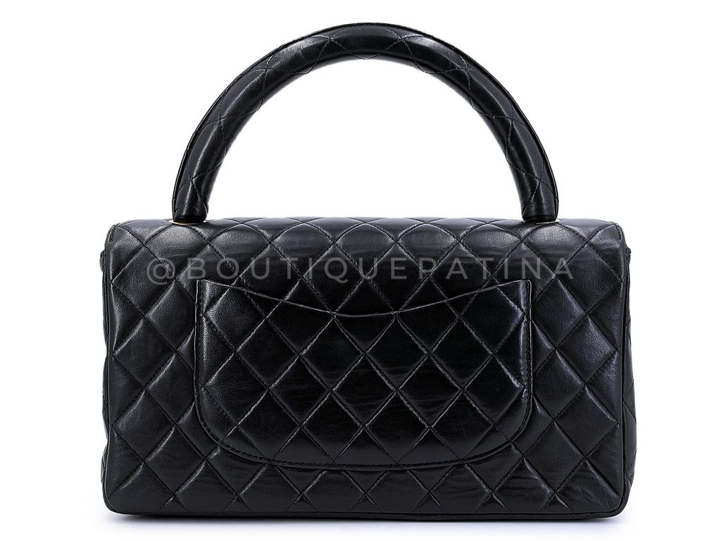 Chanel Vintage Kelly Set Parent Child Bag 1994 Black Flap 24k GHW