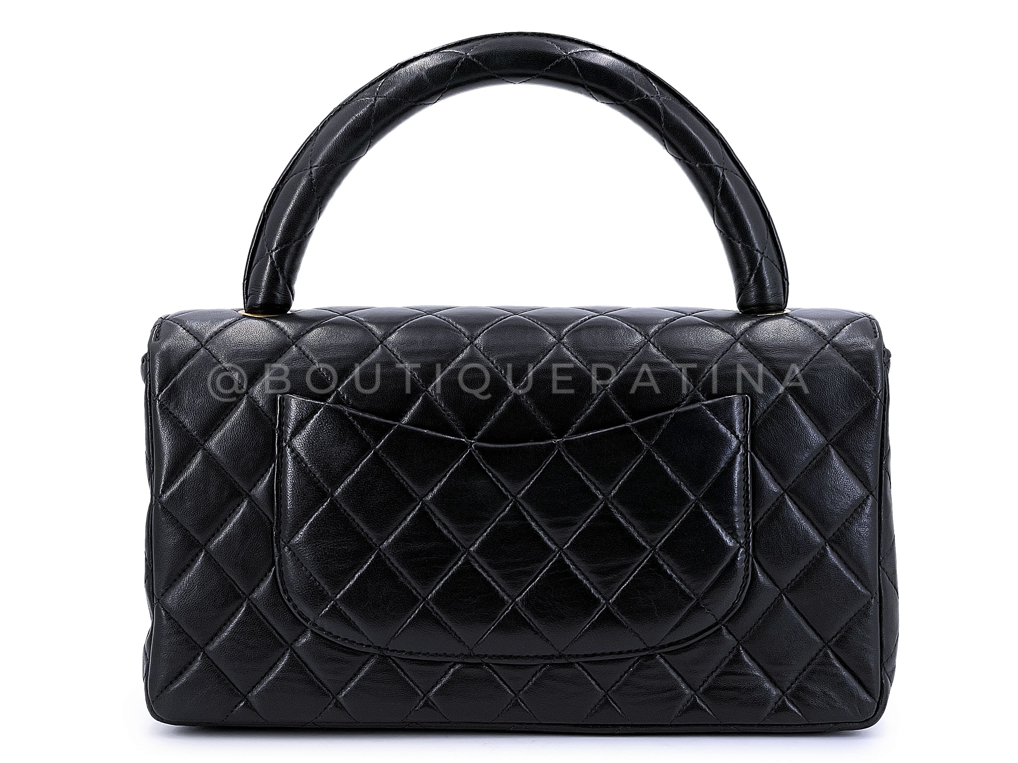 Chanel Vintage Kelly Set Parent Child Bag 1994 Black Flap 24k GHW