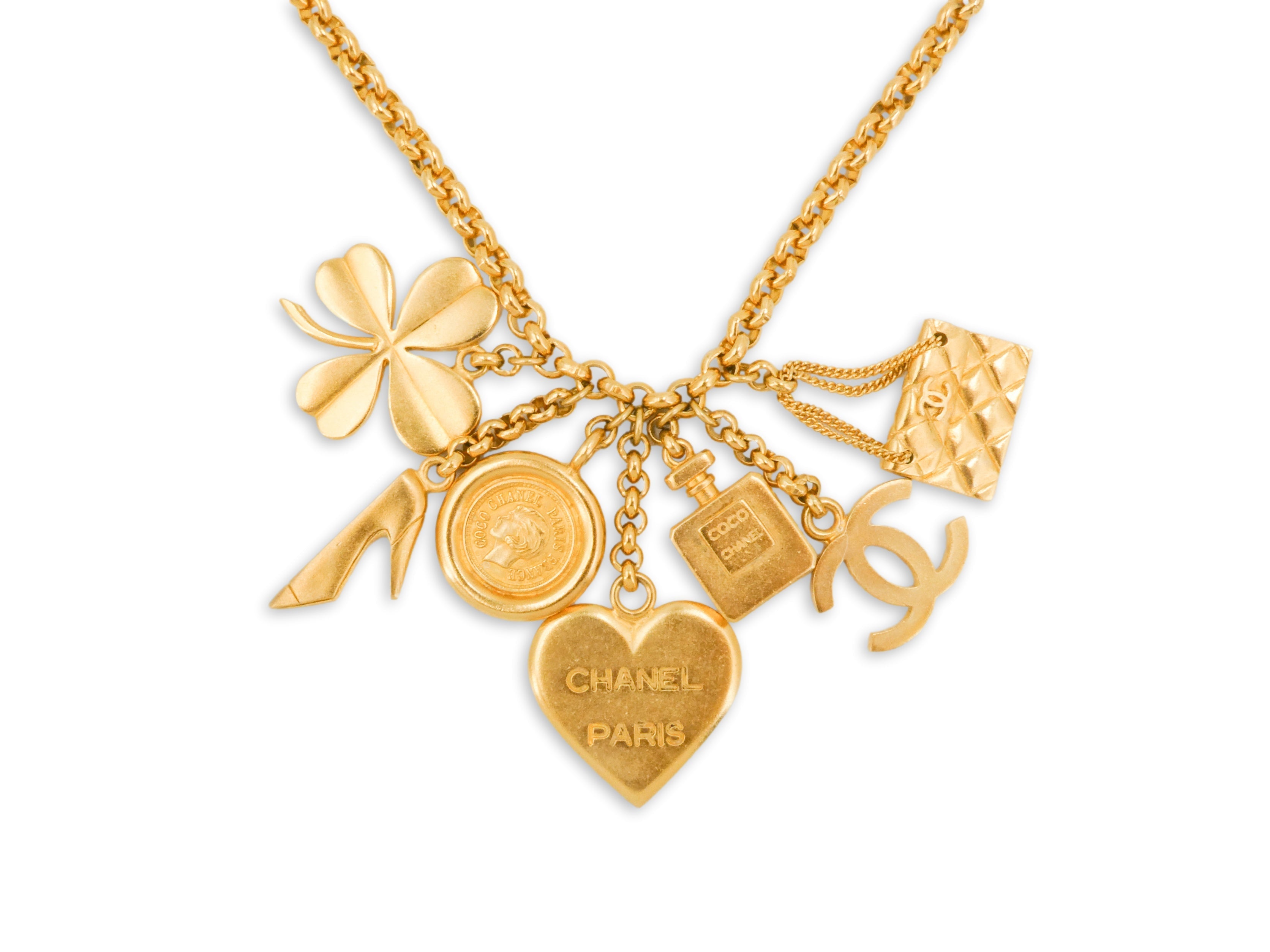 Chanel 95A Vintage Multi Charm Necklace Belt GHW