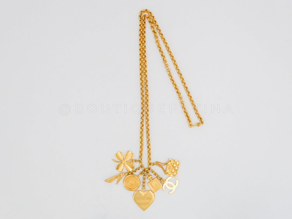 Chanel 95A Vintage Multi Charm Necklace Belt GHW