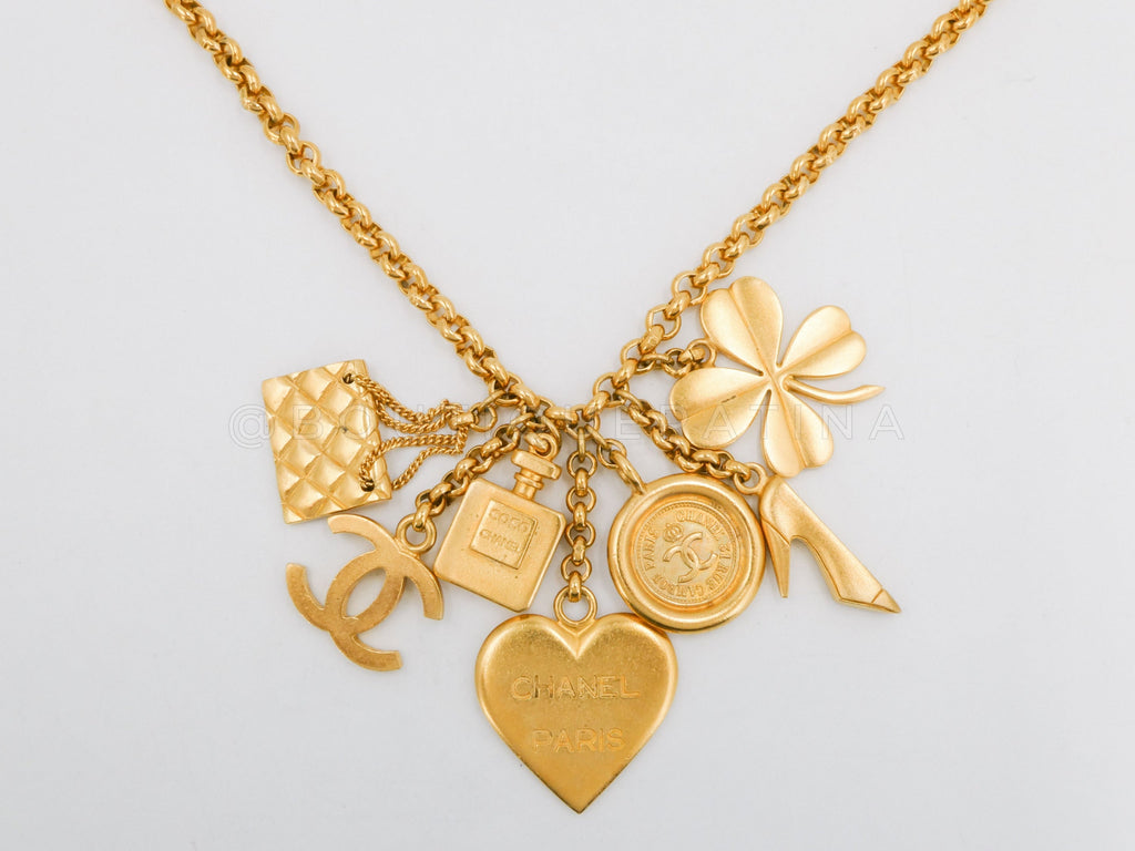 Chanel 95A Vintage Multi Charm Necklace Belt GHW