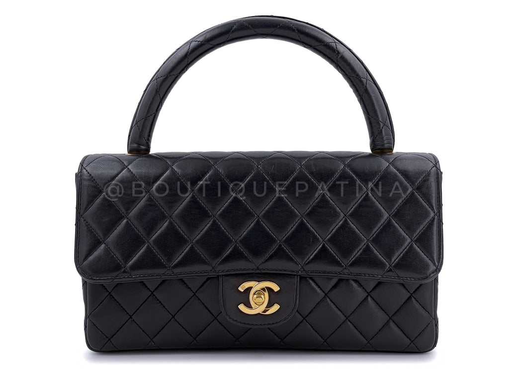 Chanel 1994 Vintage Parent Child Kelly Flap Set Black 24k GHW