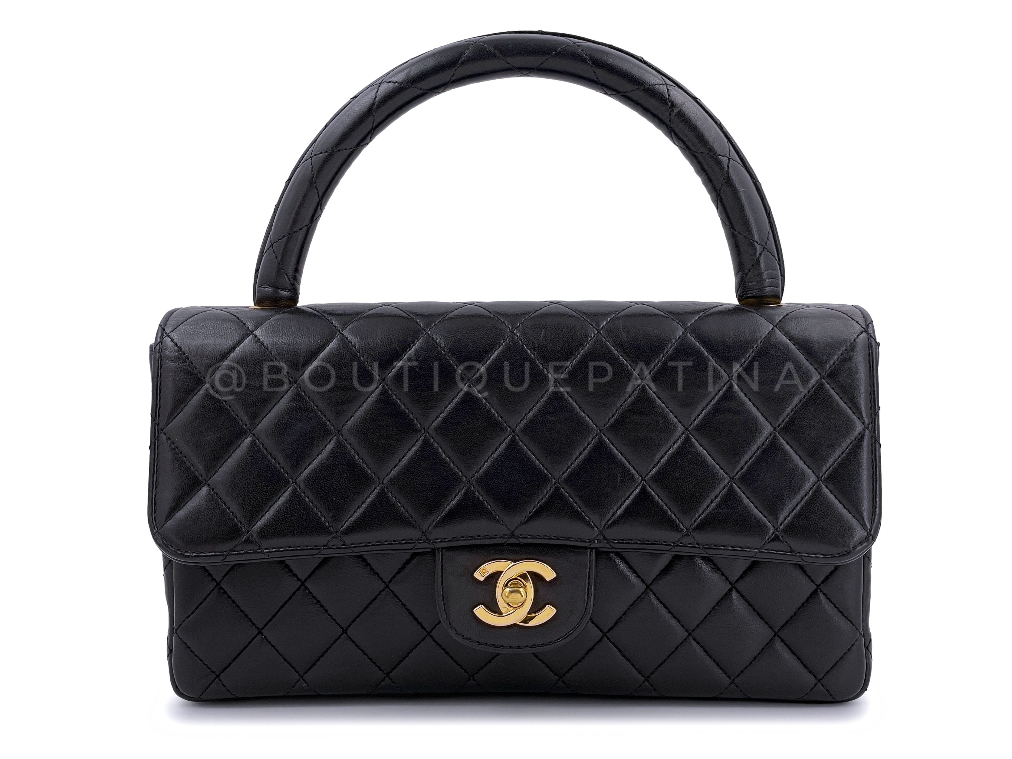 Chanel 1994 Vintage Parent Child Kelly Flap Set Black 24k GHW