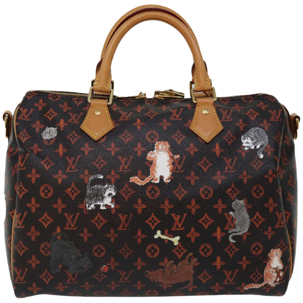 LOUIS VUITTON Catgram Speedy Bandouliere 30 Hand Bag Brown M44401 LV 66796A