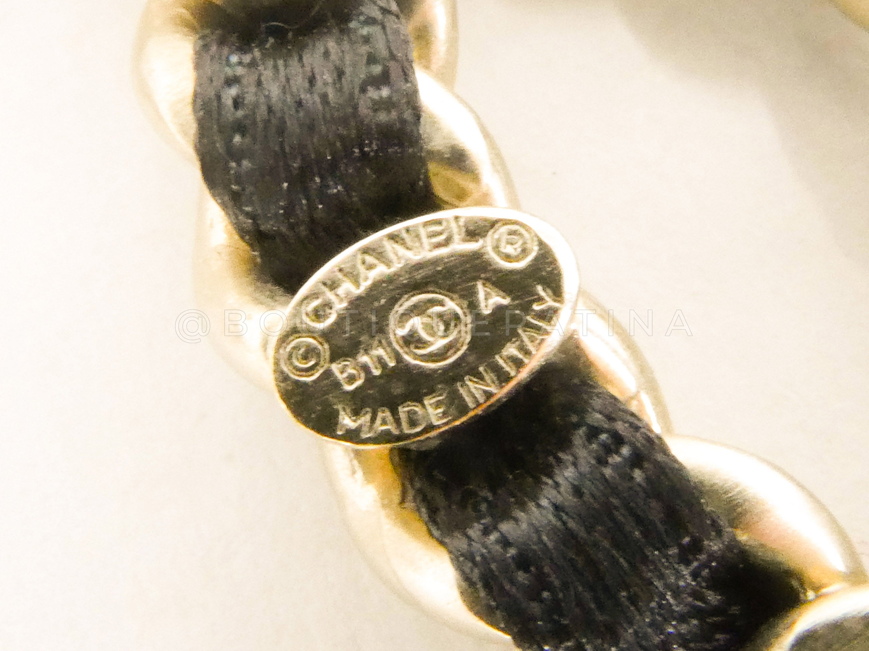 Chanel 11A Large Woven CC Logo Drop Earrings