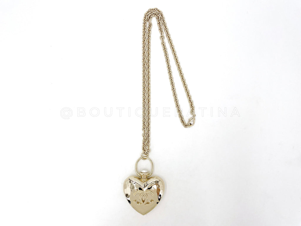 Chanel Giant Heart Locket Necklace 22C Pendant K2O