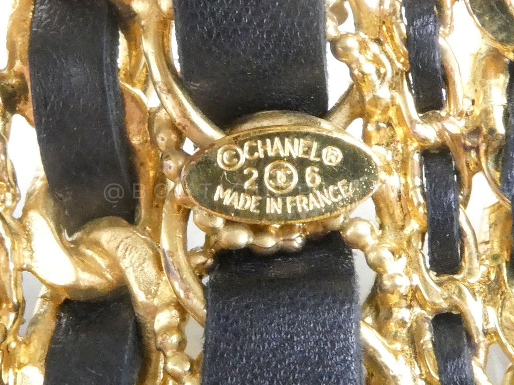Rare Chanel Collection 26 Vintage Stacked Woven Chain Cuff Bracelet