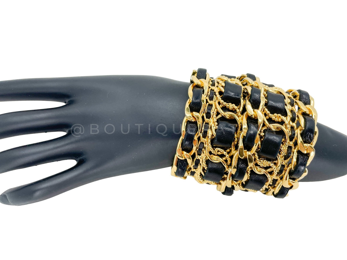 Rare Chanel Collection 26 Vintage Stacked Woven Chain Cuff Bracelet