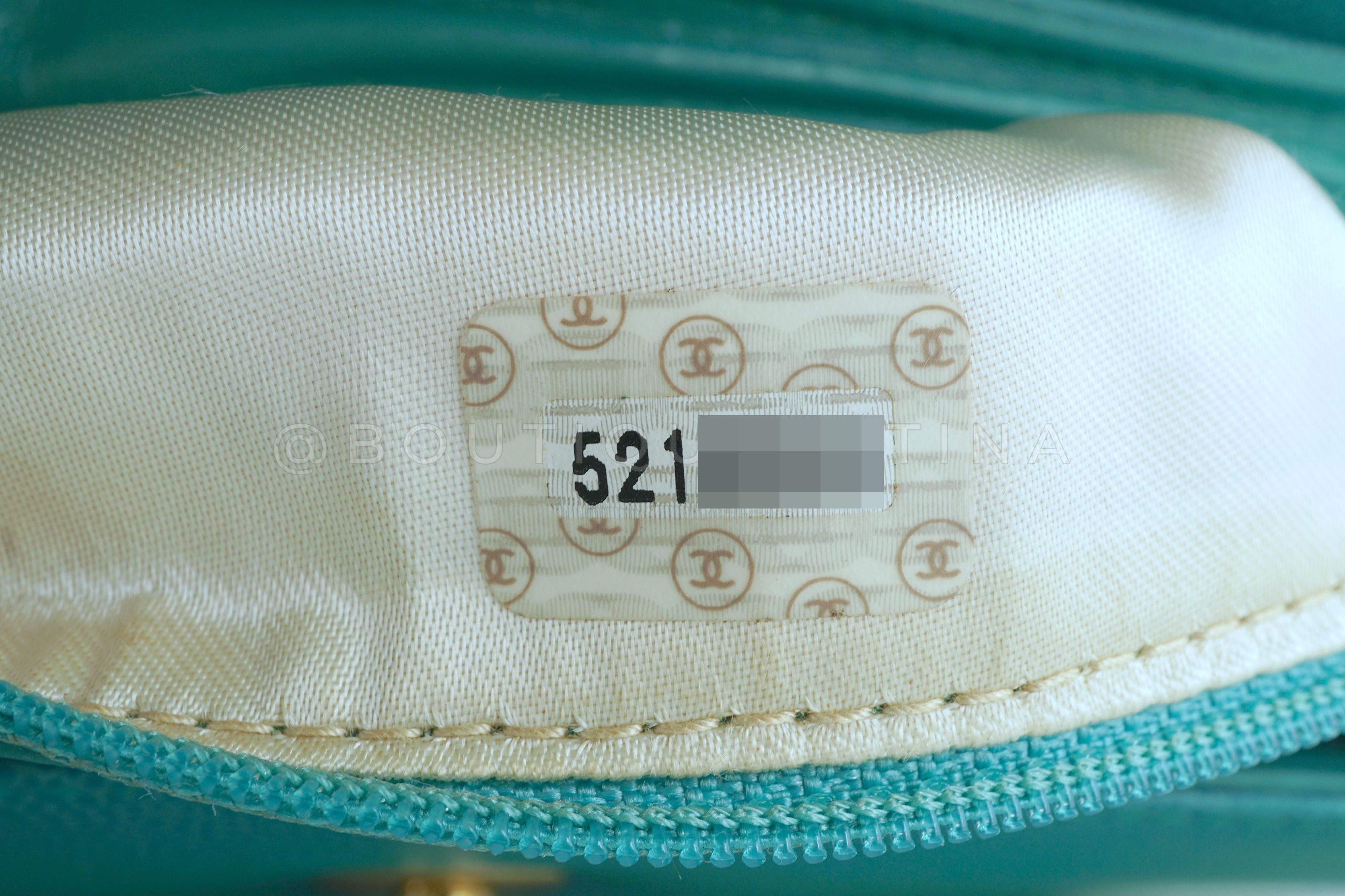 Rare Chanel 1997 Vintage Turquoise Green Caviar Mini Kelly Bag 24k GHW YGM