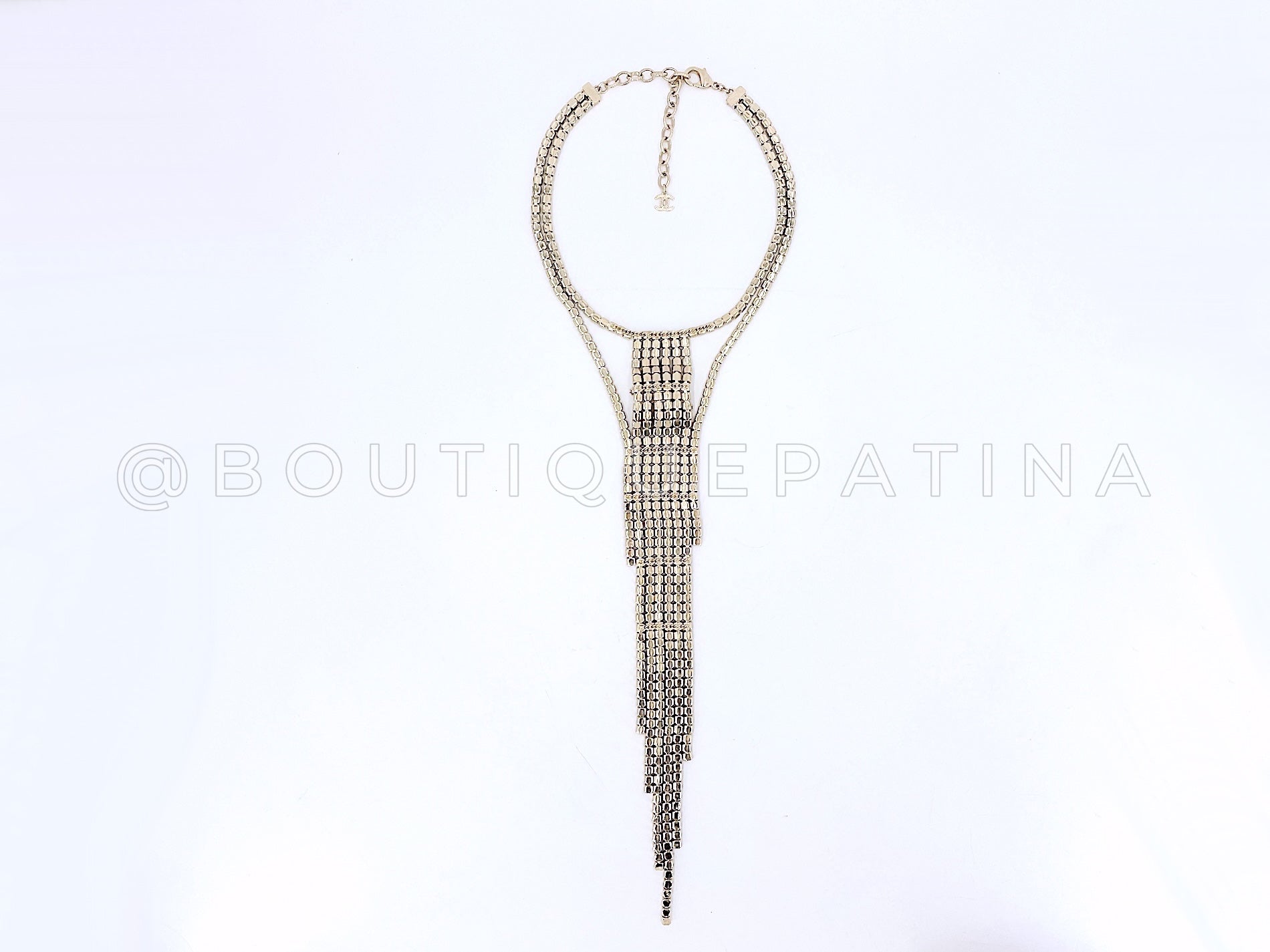 Chanel 19A Limited Crystal Mesh Rainbow Strass Necklace Multicolor Paris-New York 1VH