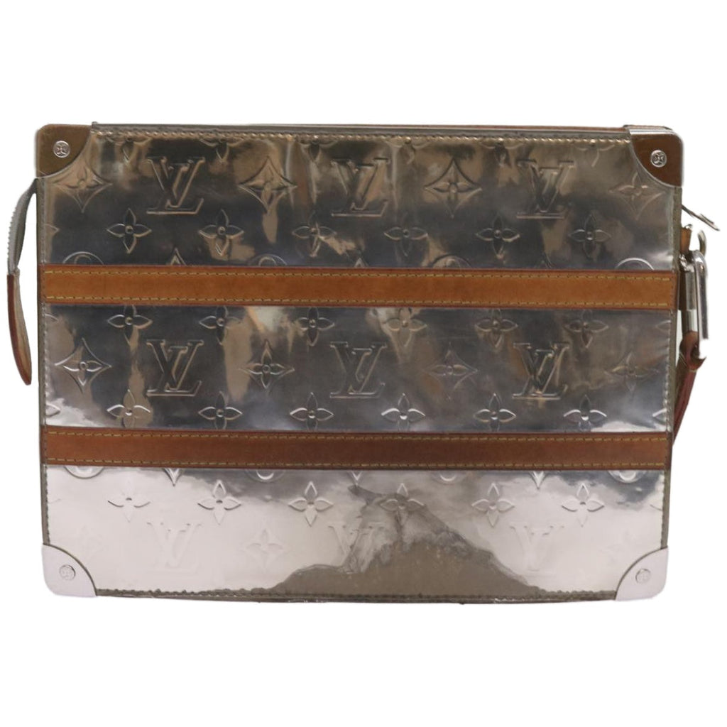 LOUIS VUITTON Monogram Mirror Trunk Pochette ClutchBag Silver M80807 67401