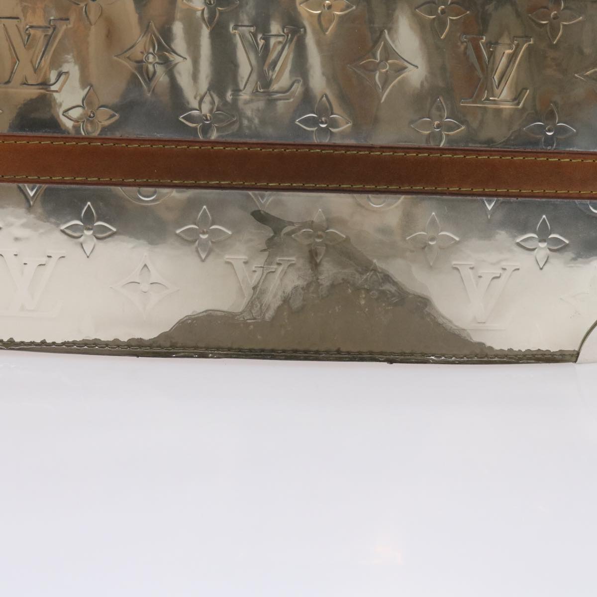 LOUIS VUITTON Monogram Mirror Trunk Pochette ClutchBag Silver M80807 67401