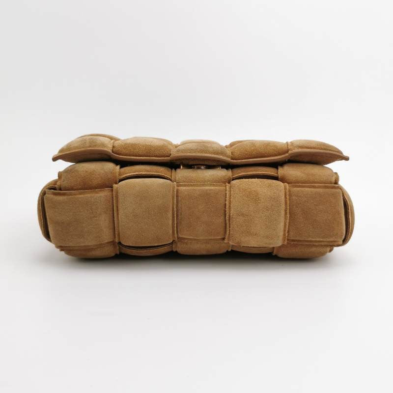 Bottega Veneta Padded Cassette Suede Leather Light Brown Beige