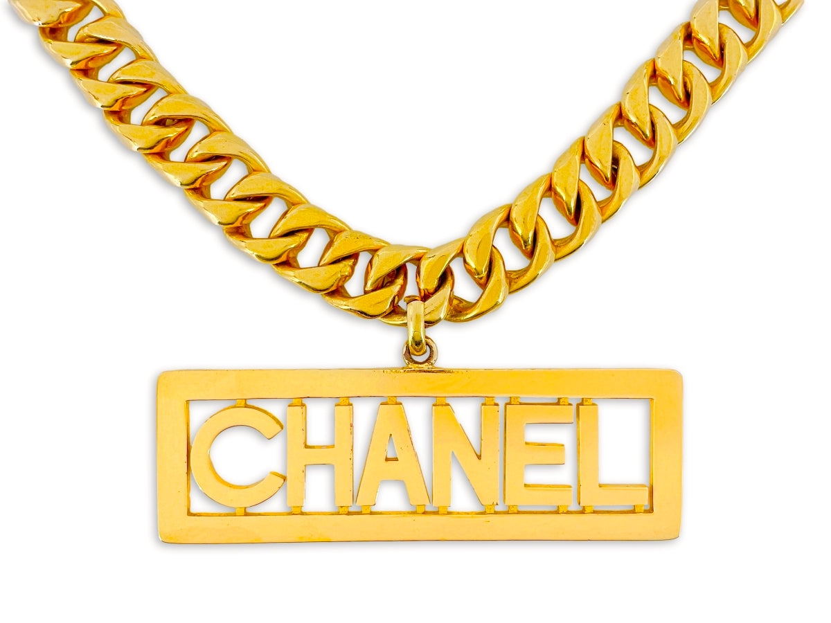 Rare Chanel "Hip Hop" Collection 26 Nameplate Chunky Necklace