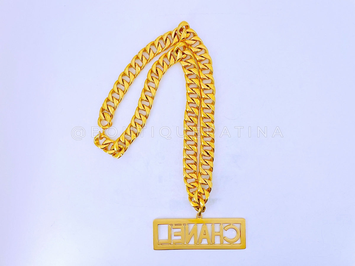Rare Chanel "Hip Hop" Collection 26 Nameplate Chunky Necklace
