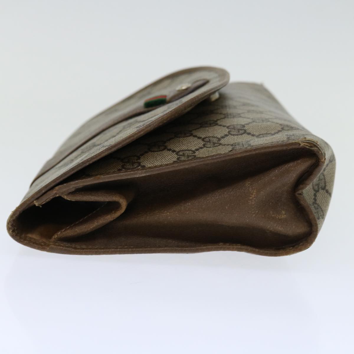 GUCCI GG Supreme Web Sherry Line Clutch Bag PVC Beige Red 89 01 031 67735