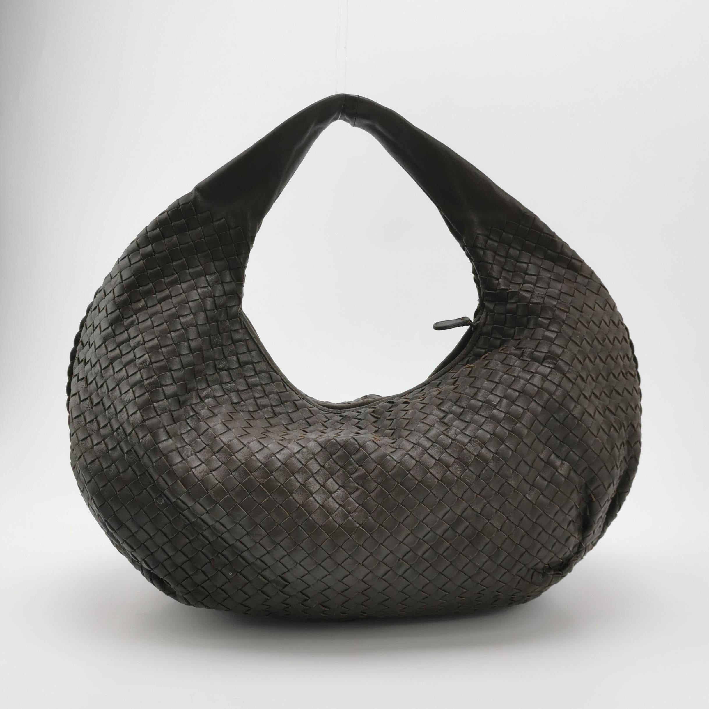 Bottega Veneta Belly Hobo Intrecciato Leather Chocolate Brown Maxi 55cm