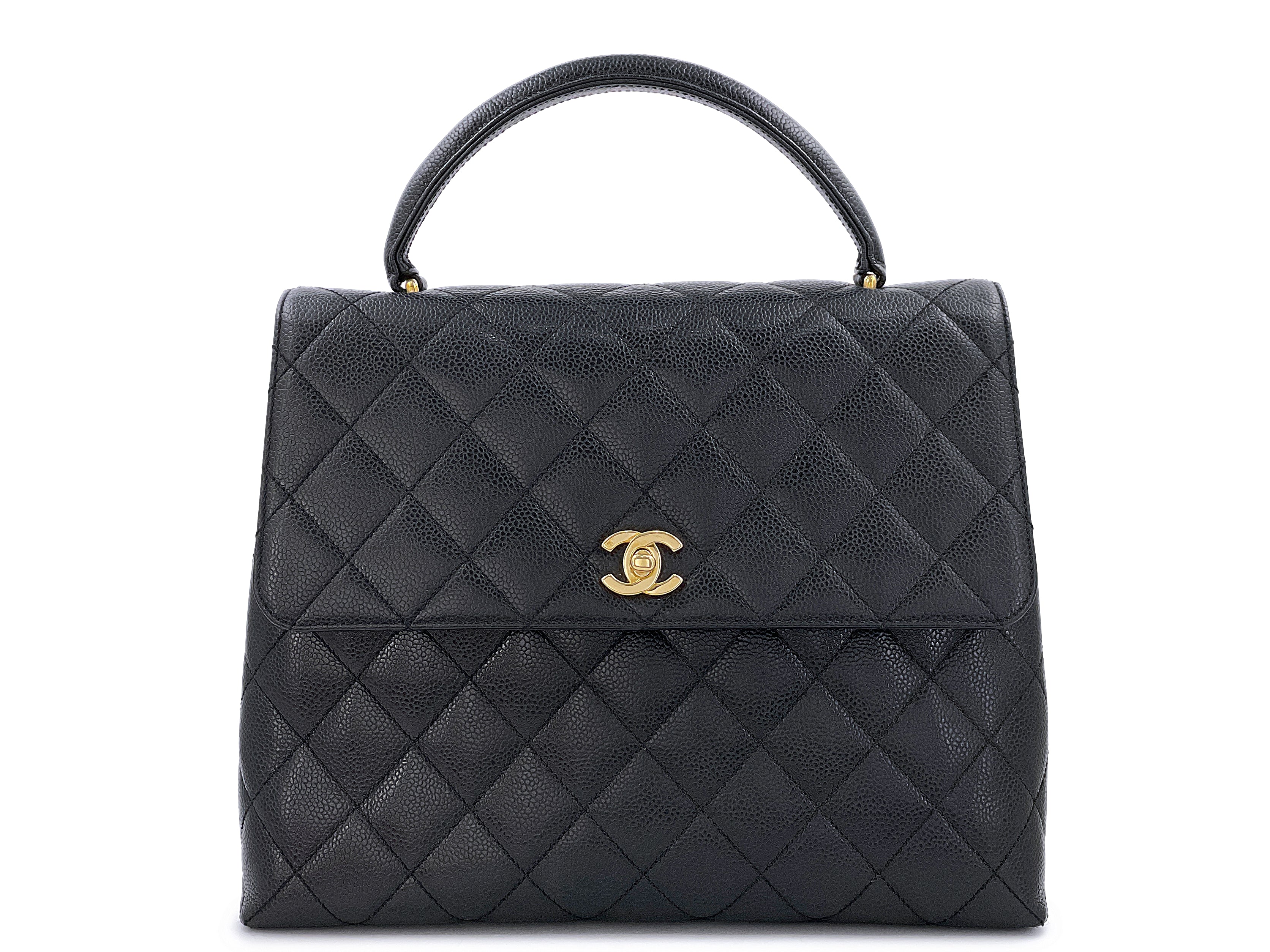 Chanel 2000 Vintage Black Caviar Classic Kelly Bag 24k GHW