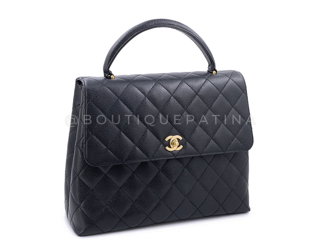 Chanel 2000 Vintage Black Caviar Classic Kelly Bag 24k GHW