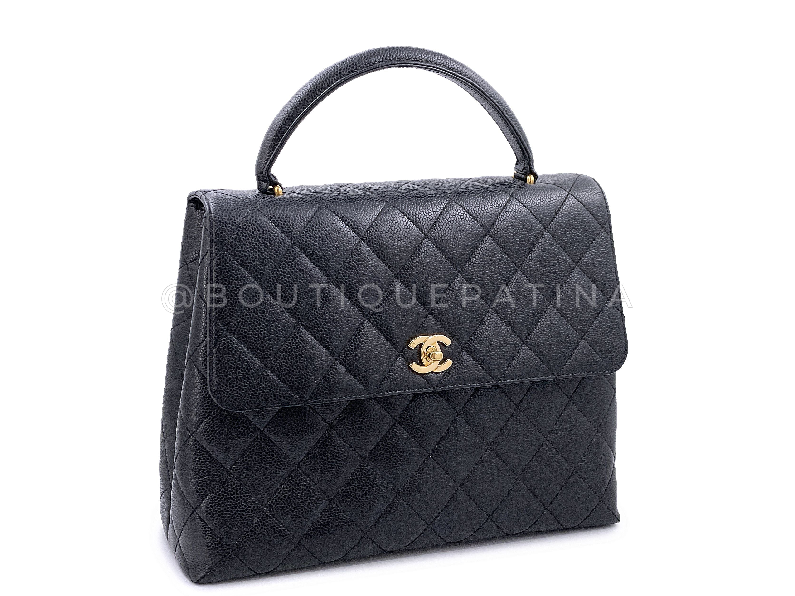 Chanel 2000 Vintage Black Caviar Classic Kelly Bag 24k GHW