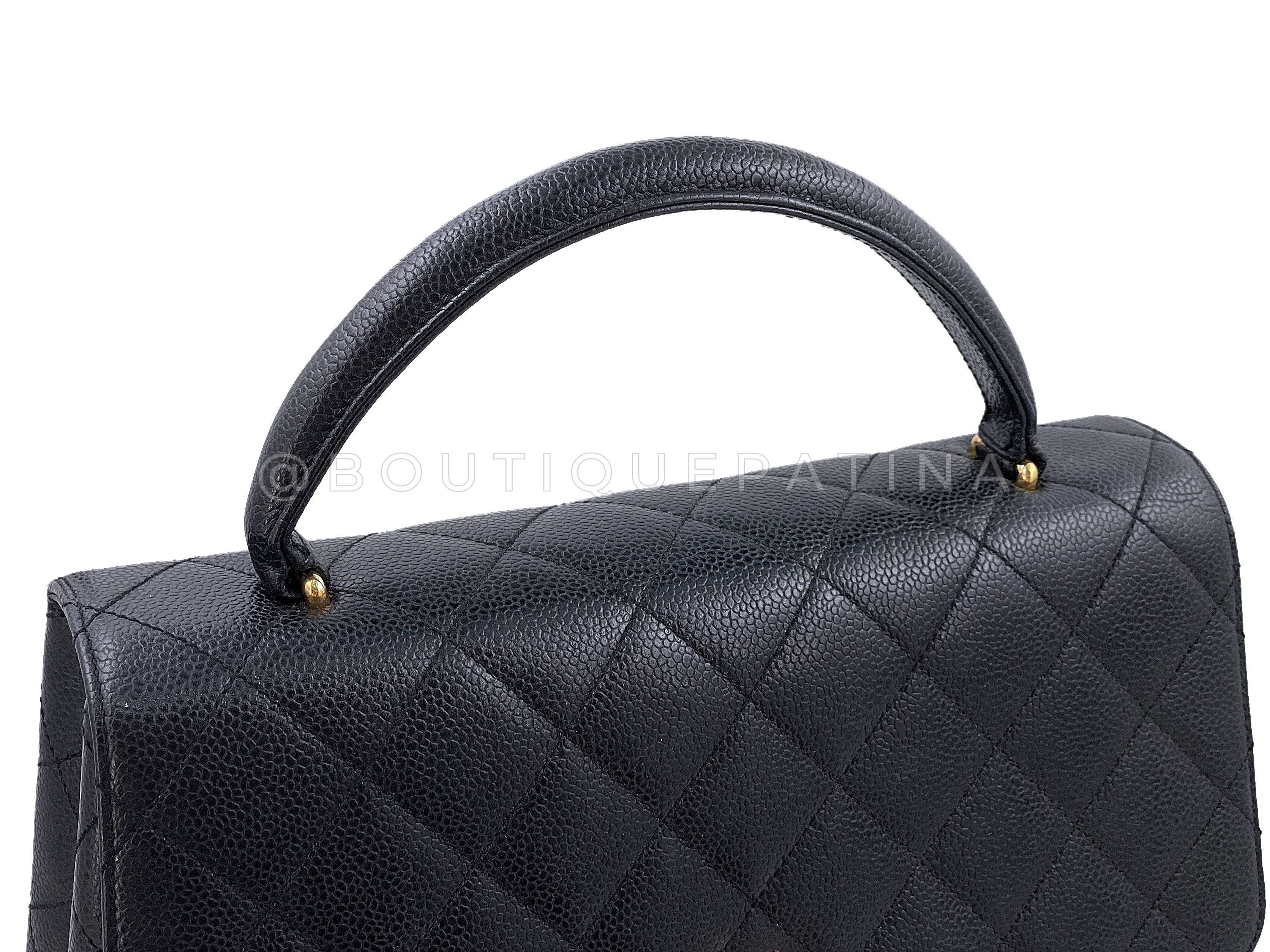 Chanel 2000 Vintage Black Caviar Classic Kelly Bag 24k GHW