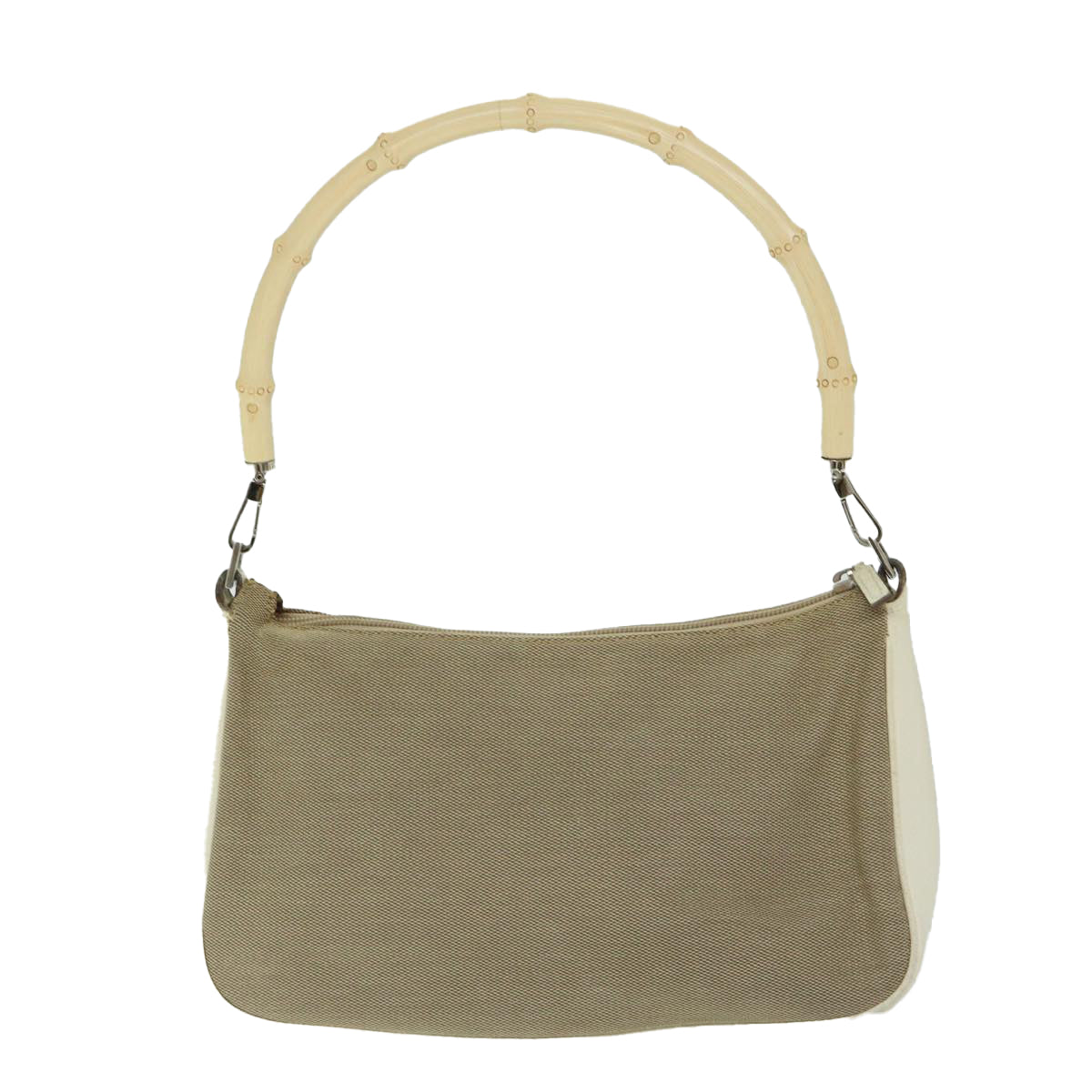 GUCCI Bamboo Hand Bag Canvas Beige 001 3865 68021