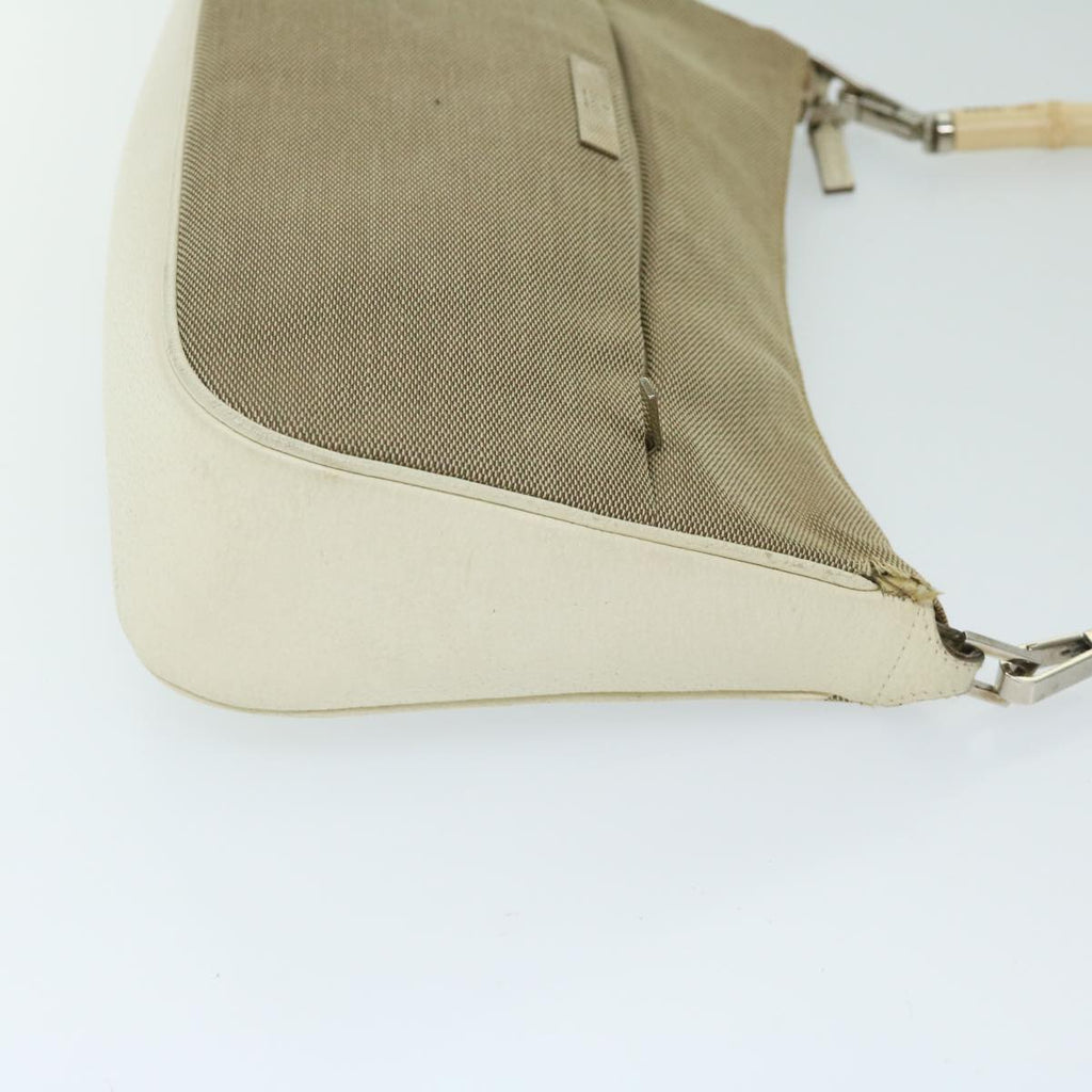 GUCCI Bamboo Hand Bag Canvas Beige 001 3865 68021