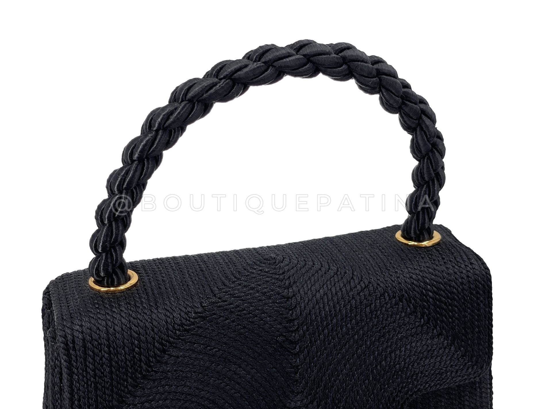 Chanel Vintage Silk Rope Mini Kelly Flap Bag 24k GHW 1997 Woven 2B8