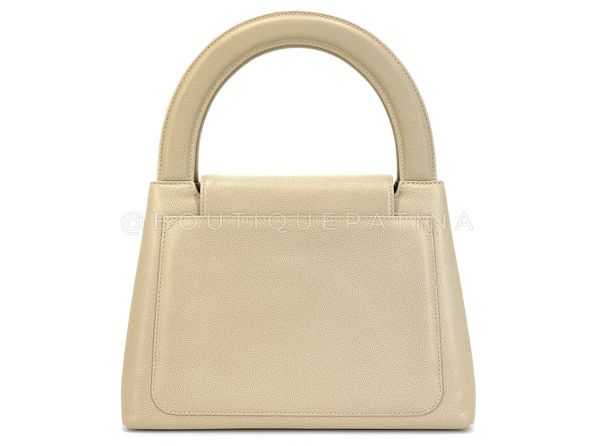 Chanel Vintage Beige Caviar Evening Mini Kelly Bag 24k GHW 7QQ