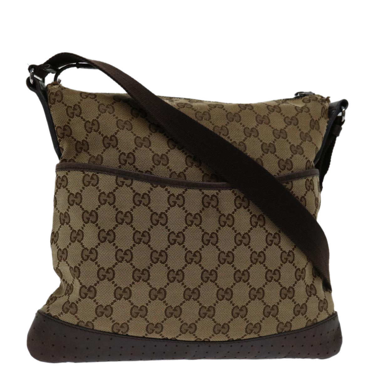 GUCCI GG Canvas Shoulder Bag Beige 145857 68587