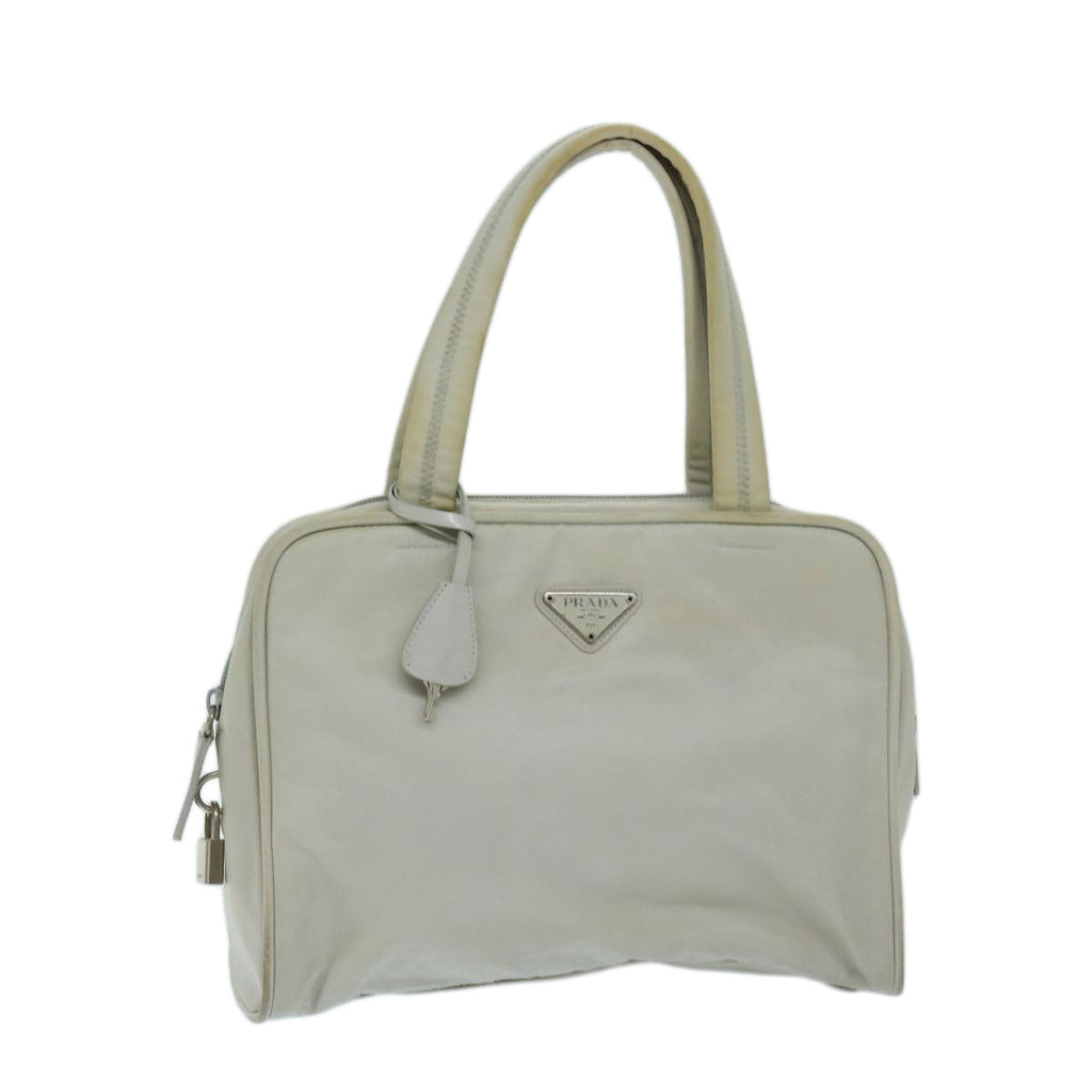 PRADA Hand Bag Nylon Gray 68818