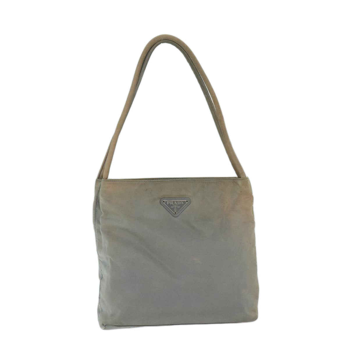 PRADA Hand Bag Nylon Gray 68871