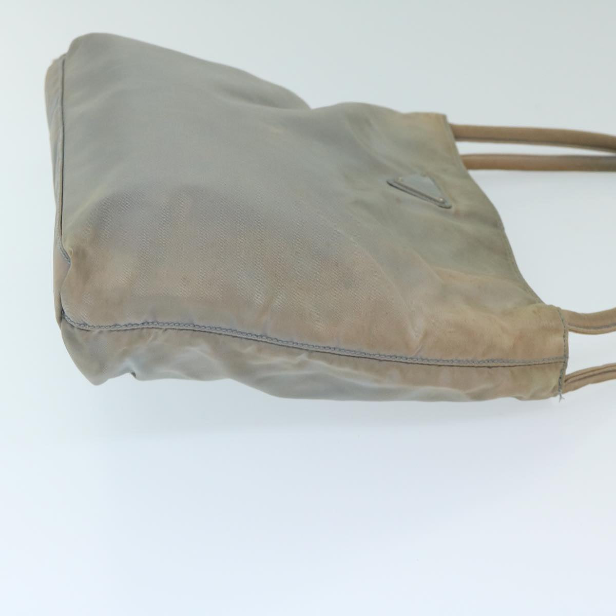 PRADA Hand Bag Nylon Gray 68871